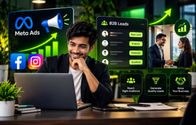 B2B lead generation through Meta Ads using Facebook and Instagram advertising.